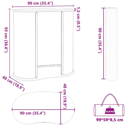 Trade Show Counter Foldable 90x48x93 cm Engineered Wood