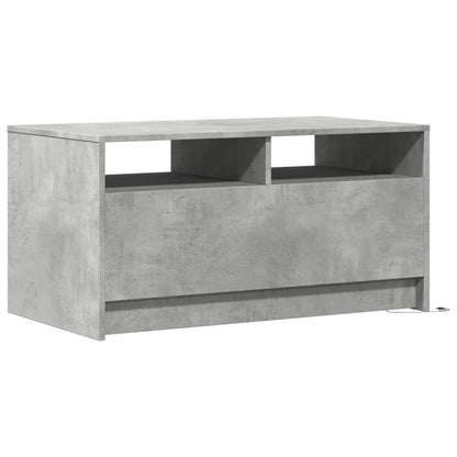 Coffee Table with LED Lights Concrete Grey Engineered Wood
