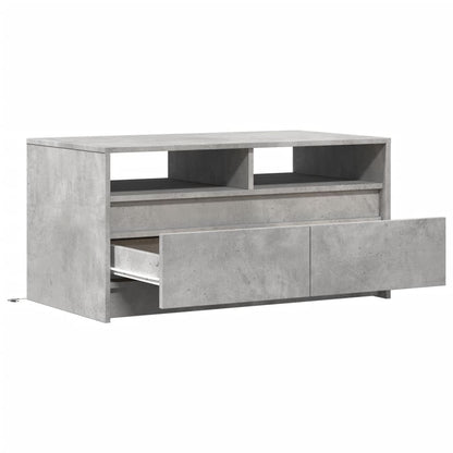 Coffee Table with LED Lights Concrete Grey Engineered Wood