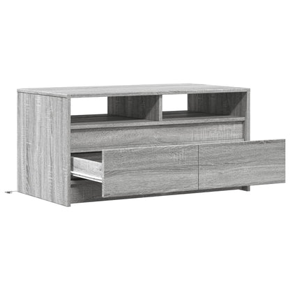 Coffee Table with LED Lights Grey Sonoma Engineered Wood