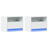 Wall-mounted Bedside Cabinets with LED Lights 2 pcs White
