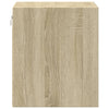 Wall-mounted Bedside Cabinets with LED Lights 2 pcs Sonoma Oak