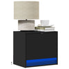 Wall-mounted Bedside Cabinets with LED Lights 2 pcs Black