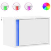 Wall-mounted Bedside Cabinets with LED Lights 2 pcs White