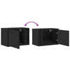 Wall-mounted Bedside Cabinets with LED Lights 2 pcs Black