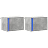 Wall-mounted Bedside Cabinets with LED Lights 2 pcs Concrete Oak