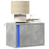 Wall-mounted Bedside Cabinets with LED Lights 2 pcs Concrete Oak
