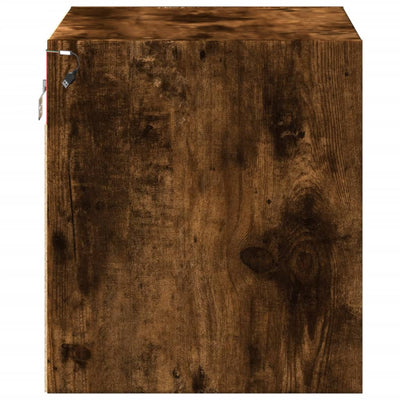 Wall-mounted Bedside Cabinets with LED Lights 2 pcs Smoked Oak