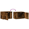 Wall-mounted Bedside Cabinets with LED Lights 2 pcs Smoked Oak
