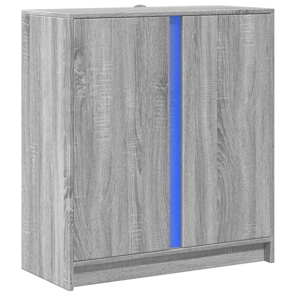 Sideboard with LED Grey Sonoma 77x34x85 cm Engineered Wood