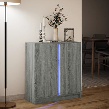 Sideboard with LED Grey Sonoma 77x34x85 cm Engineered Wood