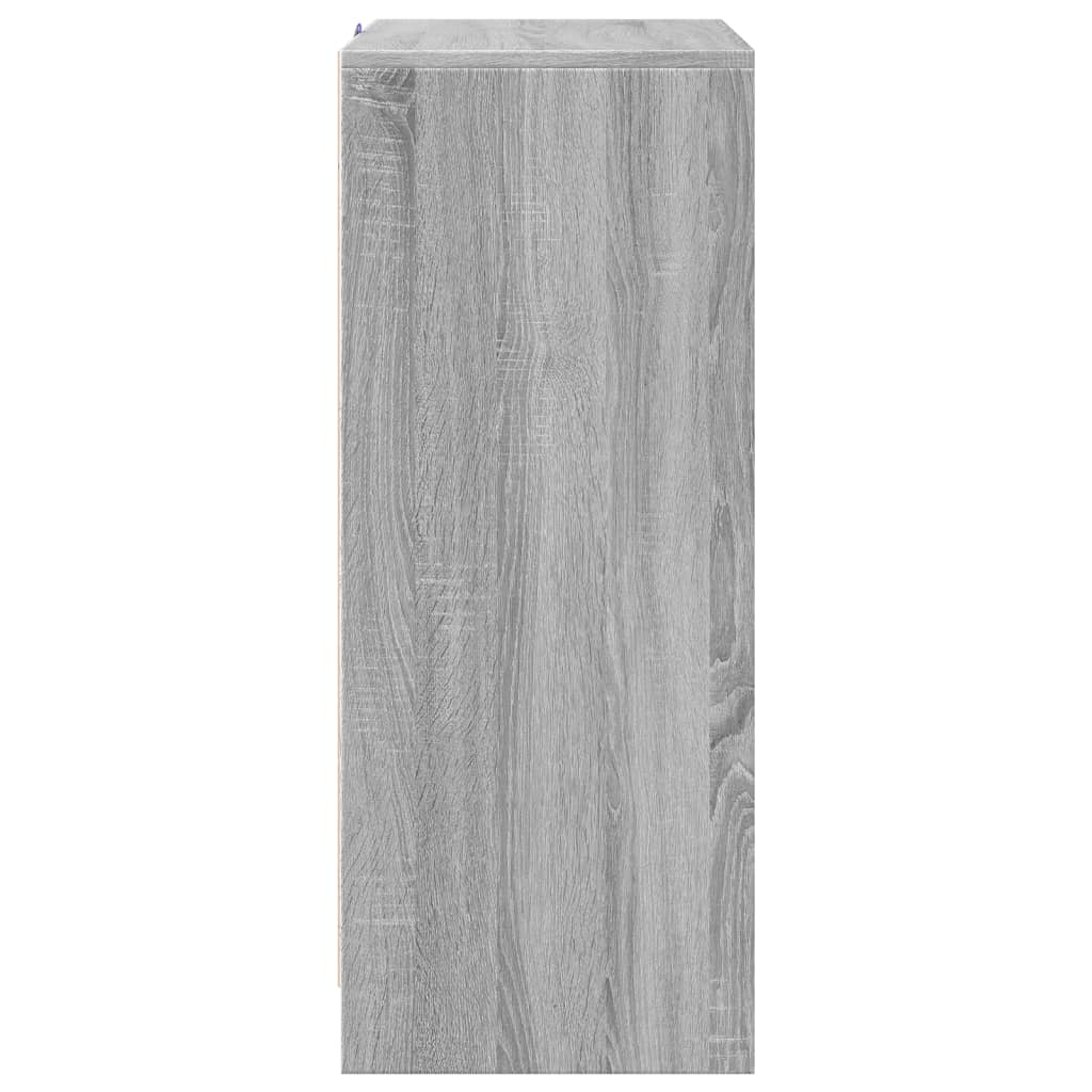 Sideboard with LED Grey Sonoma 77x34x85 cm Engineered Wood