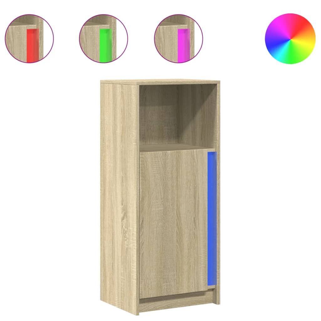 Sideboard with LED Sonoma Oak 42.5x34x100 cm Engineered Wood
