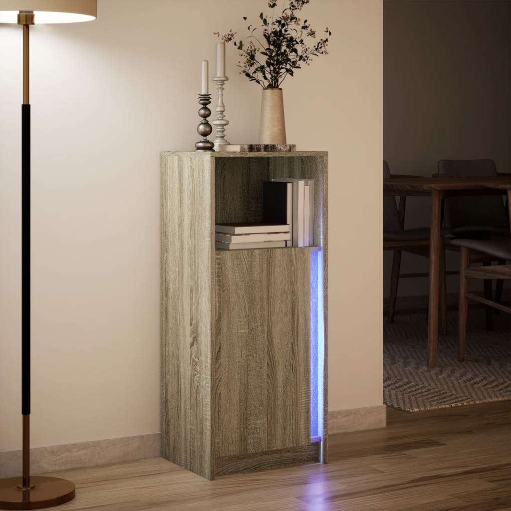 Sideboard with LED Sonoma Oak 42.5x34x100 cm Engineered Wood