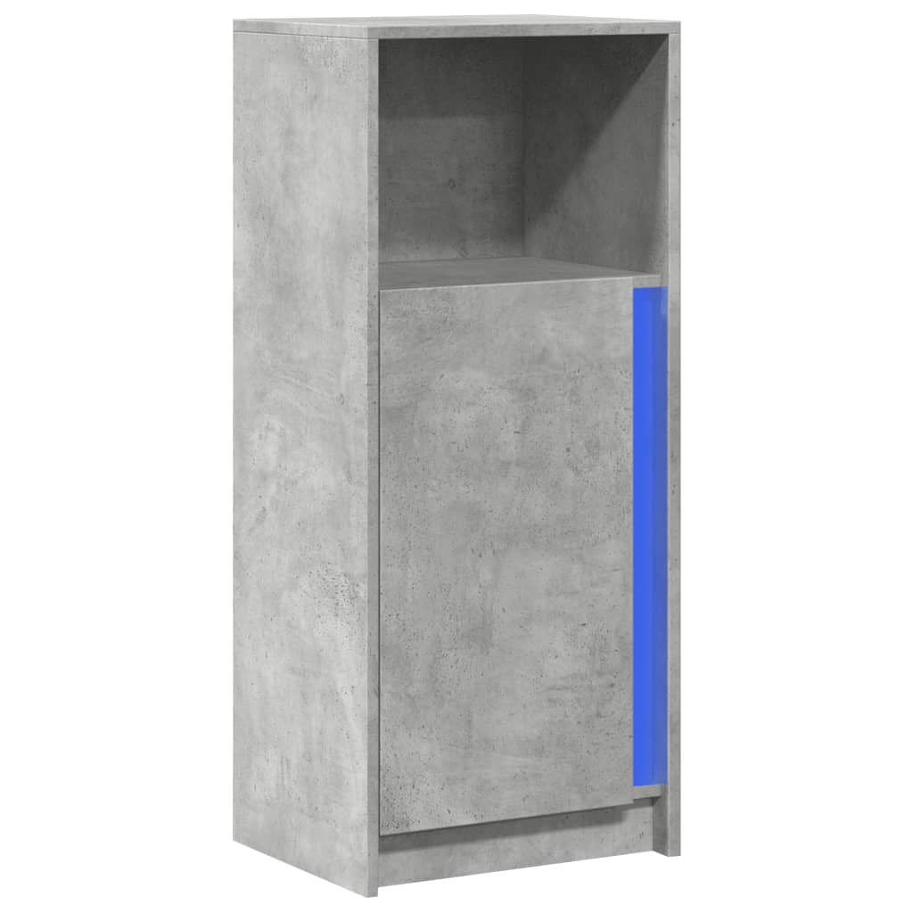 Sideboard with LED Concrete Grey 42.5x34x100 cm Engineered Wood