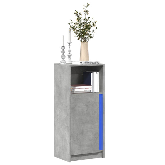 Sideboard with LED Concrete Grey 42.5x34x100 cm Engineered Wood