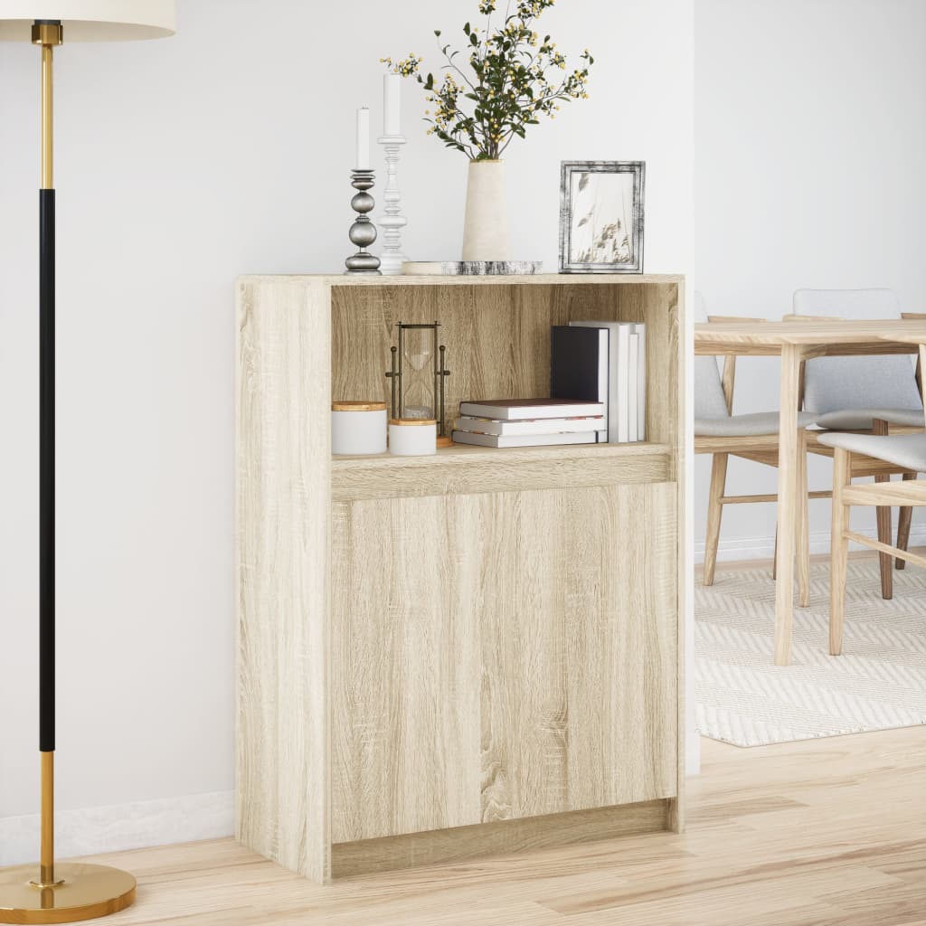 Sideboard with LED Sonoma Oak 72x34x100 cm Engineered Wood