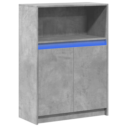 Sideboard with LED Concrete Grey 72x34x100 cm Engineered Wood
