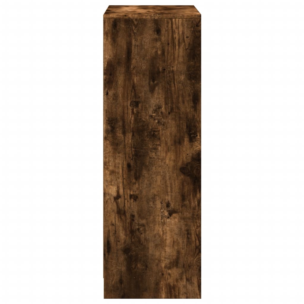 Sideboard with LED Smoked Oak 72x34x100 cm Engineered Wood