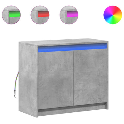 Sideboard with LED Concrete Grey 72x34x61 cm Engineered Wood
