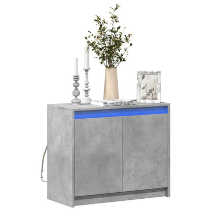 Sideboard with LED Concrete Grey 72x34x61 cm Engineered Wood