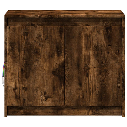 Sideboard with LED Smoked Oak 72x34x61 cm Engineered Wood