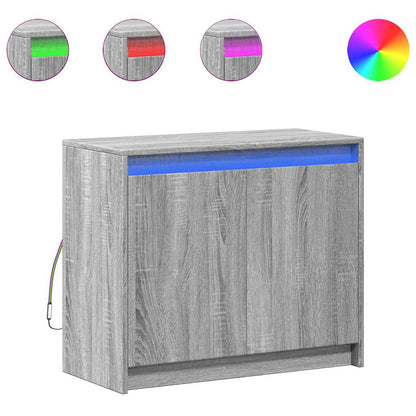 Sideboard with LED Grey Sonoma 72x34x61 cm Engineered Wood