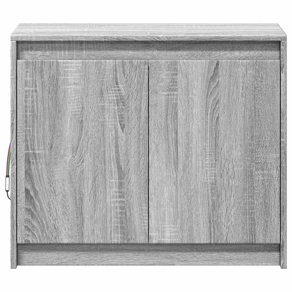 Sideboard with LED Grey Sonoma 72x34x61 cm Engineered Wood