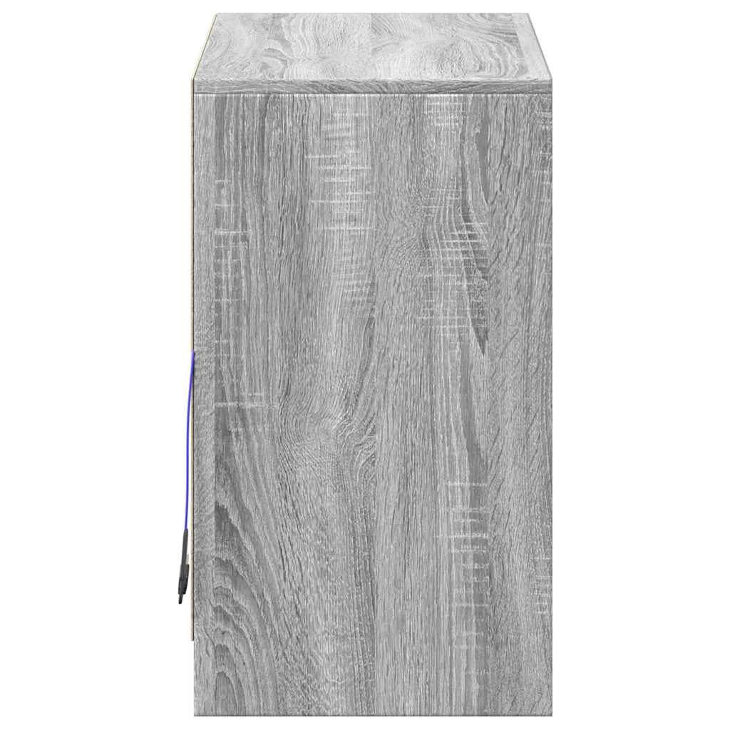 Sideboard with LED Grey Sonoma 72x34x61 cm Engineered Wood