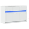TV Cabinet with LED White 91x34x61 cm Engineered Wood