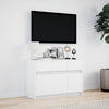 TV Cabinet with LED White 91x34x61 cm Engineered Wood