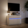 TV Cabinet with LED White 91x34x61 cm Engineered Wood