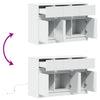 TV Cabinet with LED White 91x34x61 cm Engineered Wood