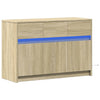 TV Cabinet with LED Sonoma Oak 91x34x61 cm Engineered Wood