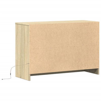 TV Cabinet with LED Sonoma Oak 91x34x61 cm Engineered Wood