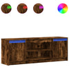 TV Cabinet with LED Smoked Oak 139.5x34x50 cm Engineered Wood