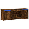 TV Cabinet with LED Smoked Oak 139.5x34x50 cm Engineered Wood