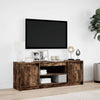 TV Cabinet with LED Smoked Oak 139.5x34x50 cm Engineered Wood