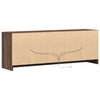 TV Cabinet with LED Brown Oak 139.5x34x50 cm Engineered Wood