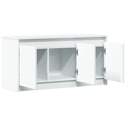 TV Cabinet with LED White 100x34x50 cm Engineered Wood
