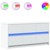 TV Cabinet with LED White 100x34x50 cm Engineered Wood