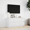 TV Cabinet with LED White 100x34x50 cm Engineered Wood