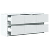 TV Cabinet with LED White 100x34x50 cm Engineered Wood