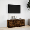 TV Cabinet with LED Smoked Oak 97x34x40 cm Engineered Wood