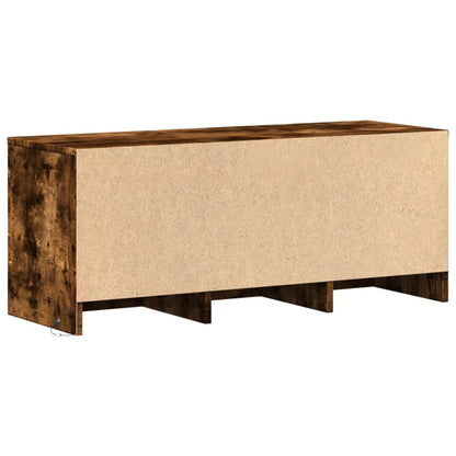 TV Cabinet with LED Smoked Oak 97x34x40 cm Engineered Wood