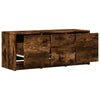TV Cabinet with LED Smoked Oak 97x34x40 cm Engineered Wood