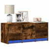 TV Cabinet with LED Smoked Oak 97x34x40 cm Engineered Wood