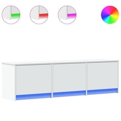 TV Cabinet with LED White 140x34x40 cm Engineered Wood