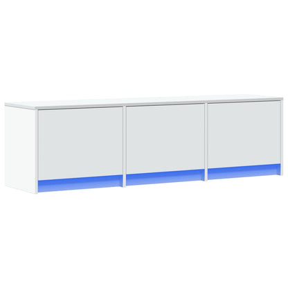 TV Cabinet with LED White 140x34x40 cm Engineered Wood
