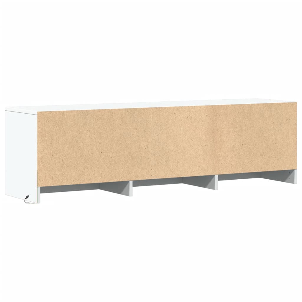 TV Cabinet with LED White 140x34x40 cm Engineered Wood